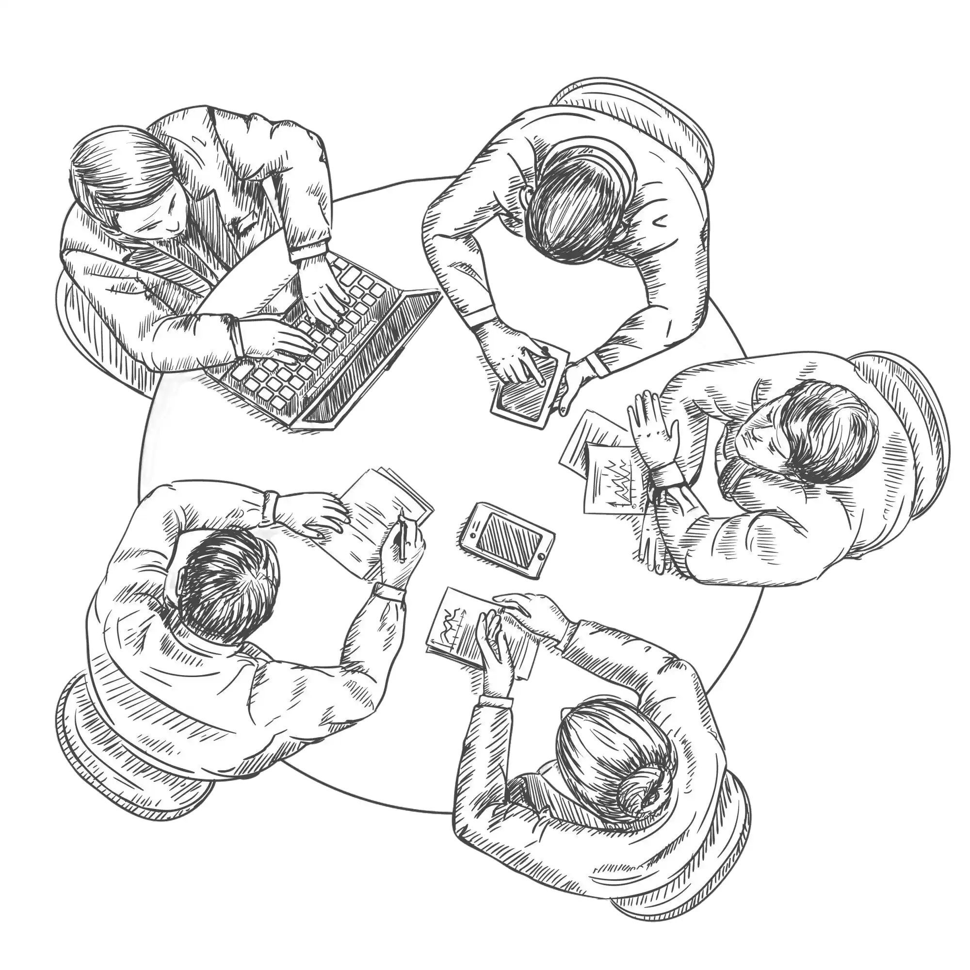 The WebMints team collaborating in the office